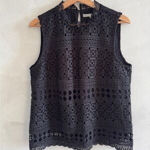 Daniel Rainn - Black Lace Sleeveless Top - Size Medium (NWT)